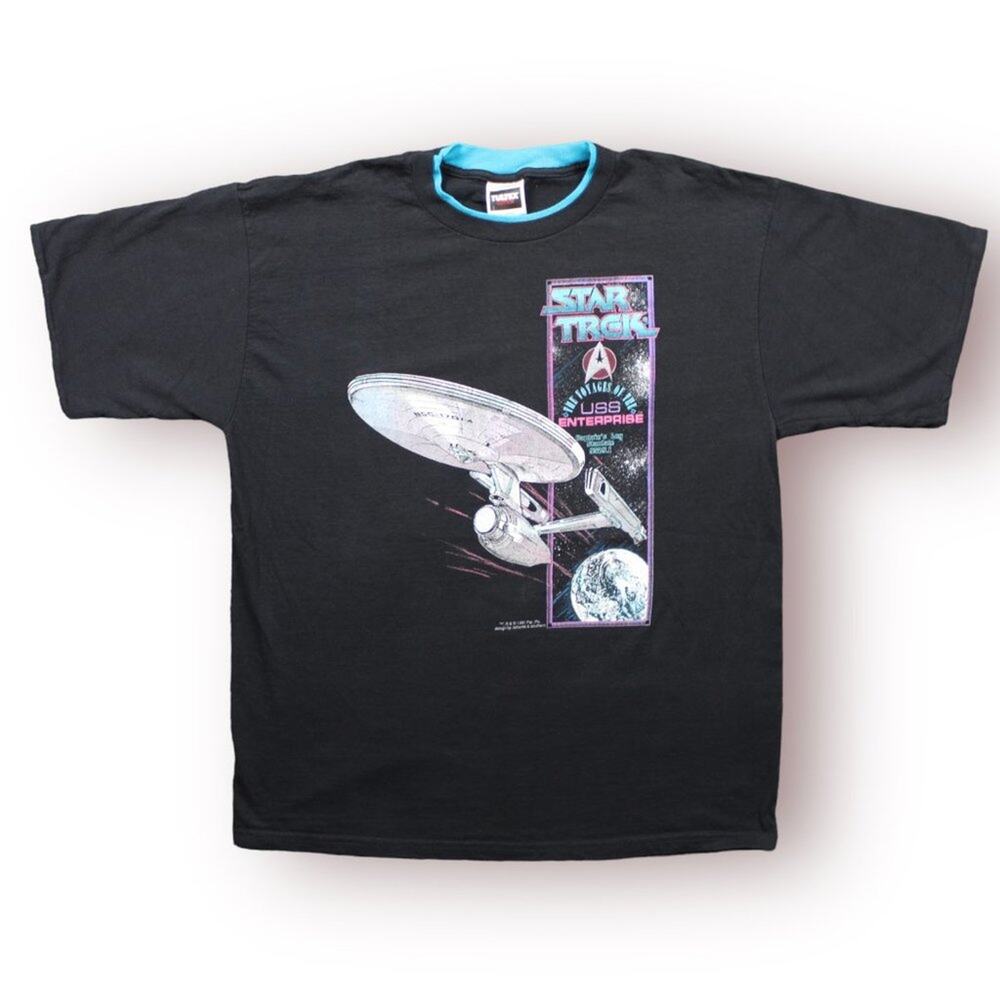 Vintage Tultex Star Trek 1991 USS Enterprise T-Shirt